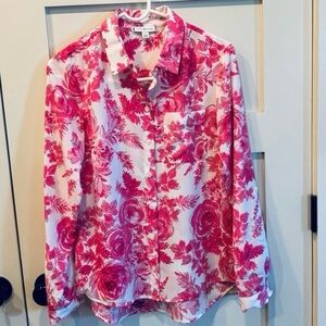 NWT Tommy Hilfiger Pink Floral Button Down Shirt
